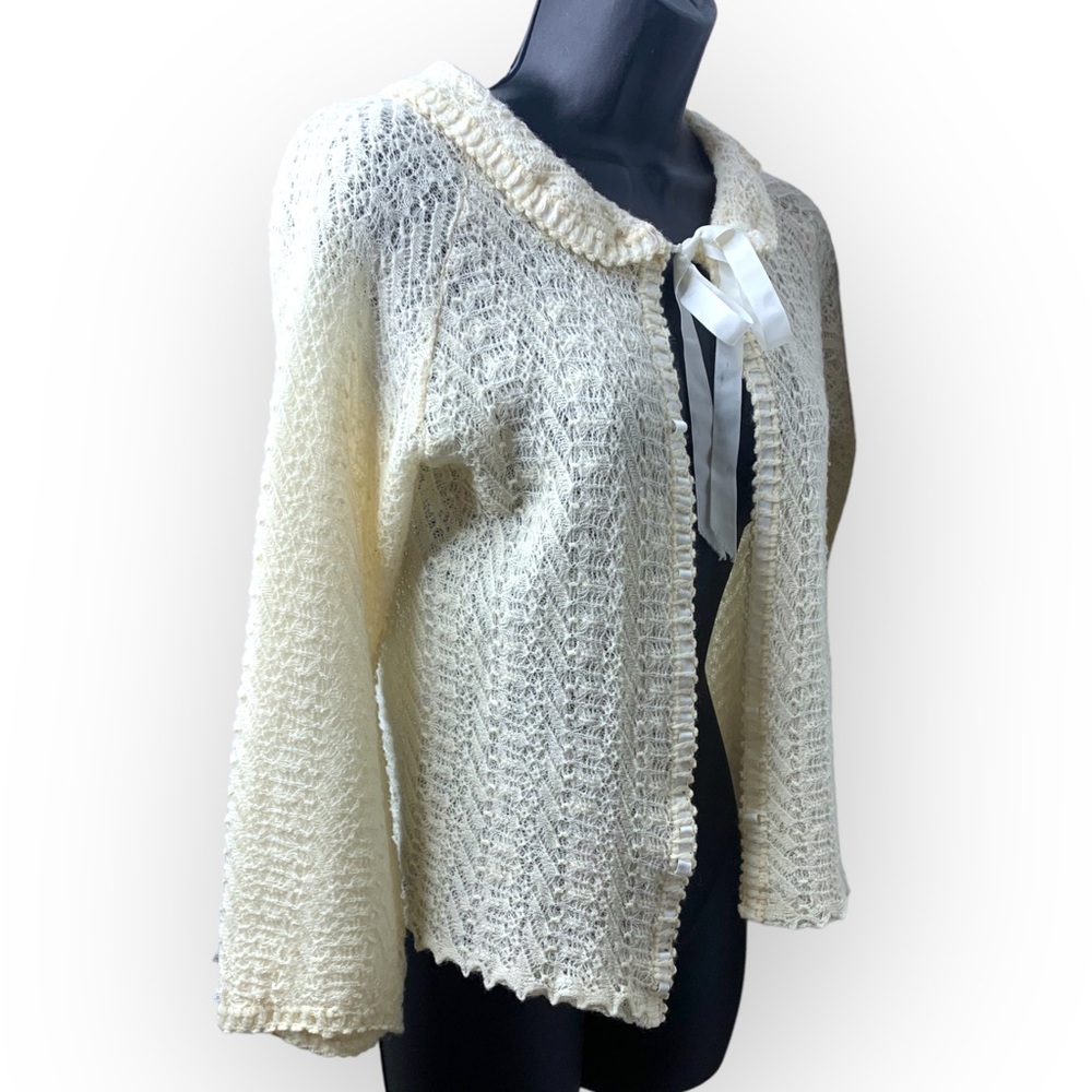 Vintage I. Magnin 100% New Wool Cardigan Sz Sm - EUC